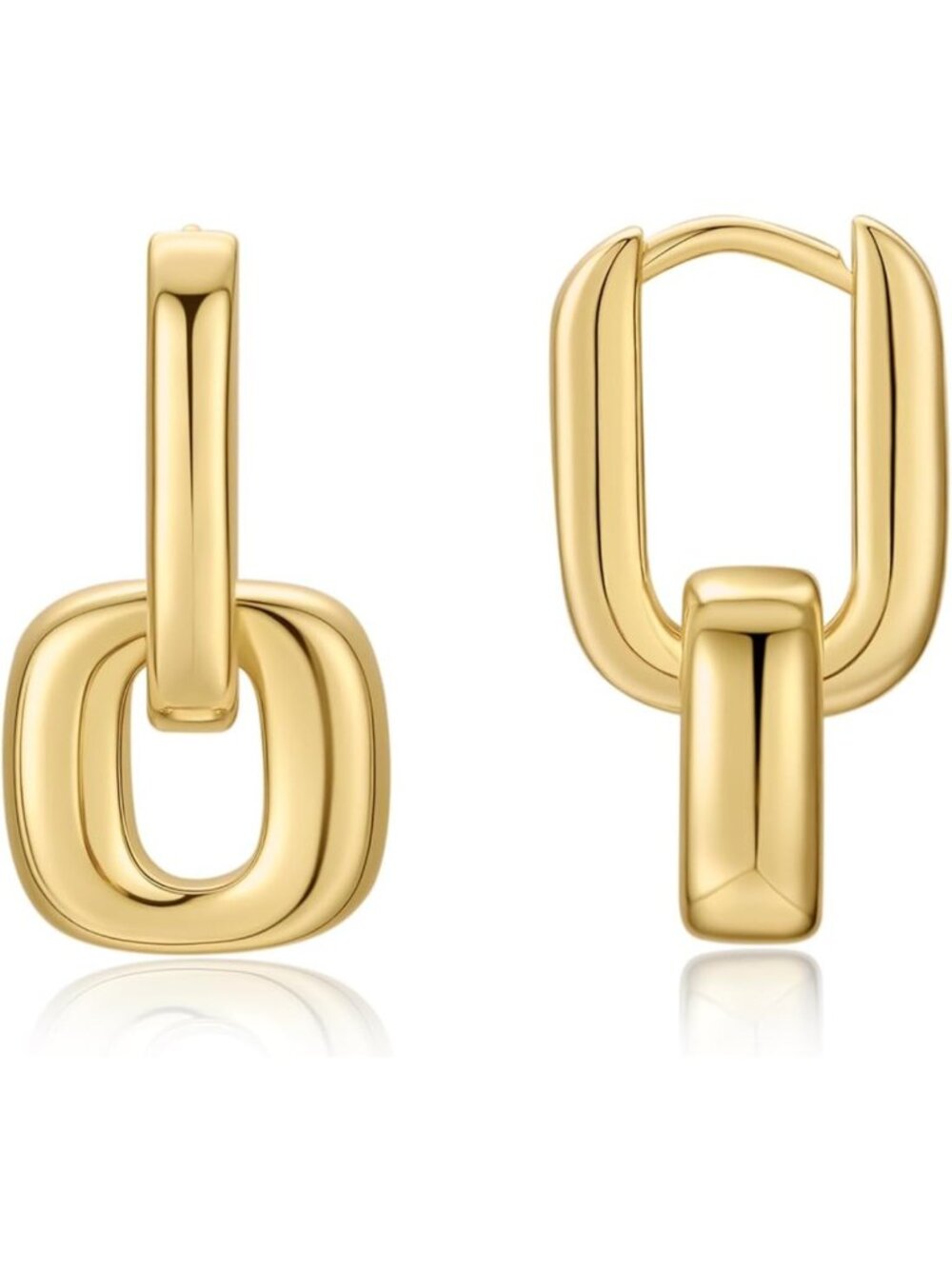 Chunky 18K Gold Plated Hoop Earrings for Women - Fashion Thick Hoops Jewelry